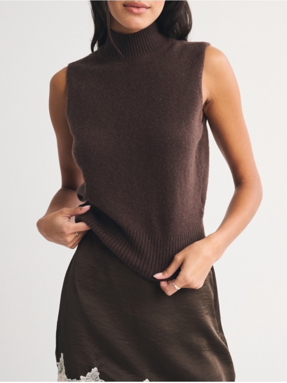 Abercrombie & Fitch Merino Wool-Blend  Sweater Shell Top
